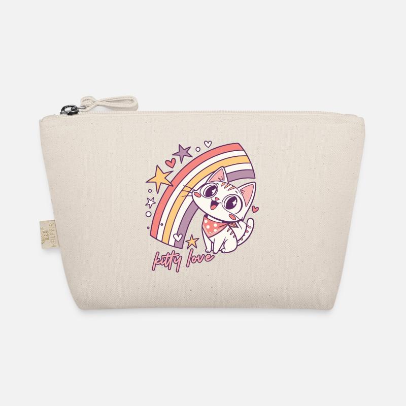 Kitty Love Regenbogenkatze Illustration Bio-Täschchen