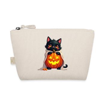 Chat d’Halloween avec citrouille d’Halloween - Trousse biologique - nature - Devant
