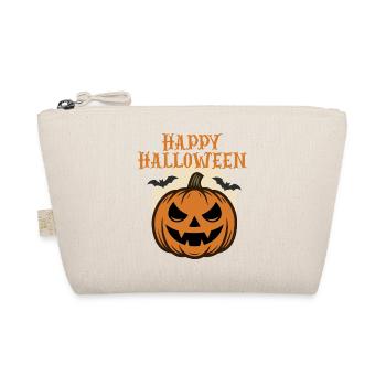 Happy Halloween Pumpkin with Bats - Organic Pouch - nature - Front