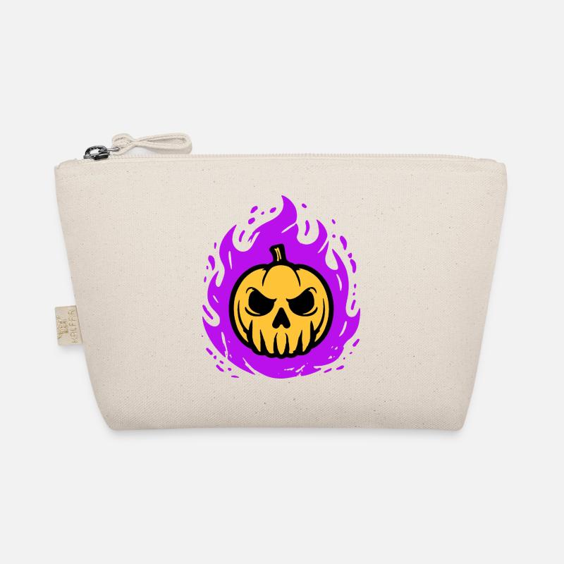 Orange pumpkin with purple flames Organic Pouch