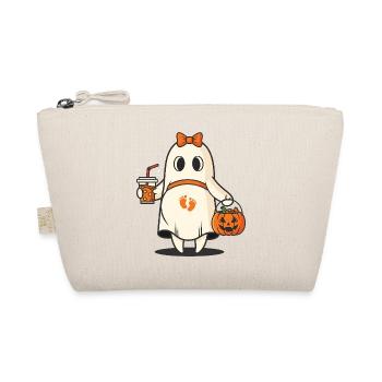 Halloween Fantôme enceinte avec sac citrouille - Trousse biologique - nature - Devant