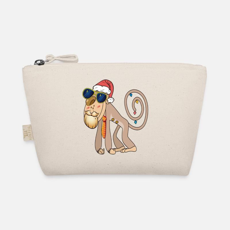 Weihnachtsaffe mit Sonnenbrille Bio-Täschchen