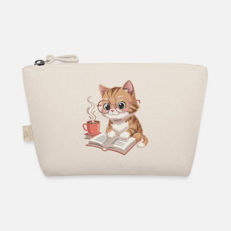 LectureChat chat avec des verres et du café Trousse biologique