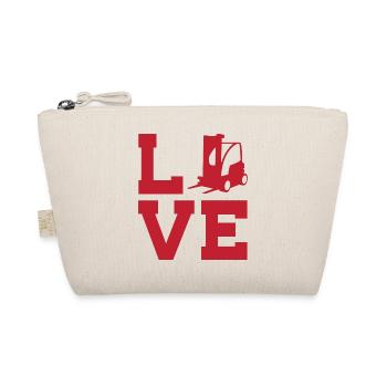 Love for warehouse and freight forwarding – forklift trucks - Organic Pouch - nature - Front