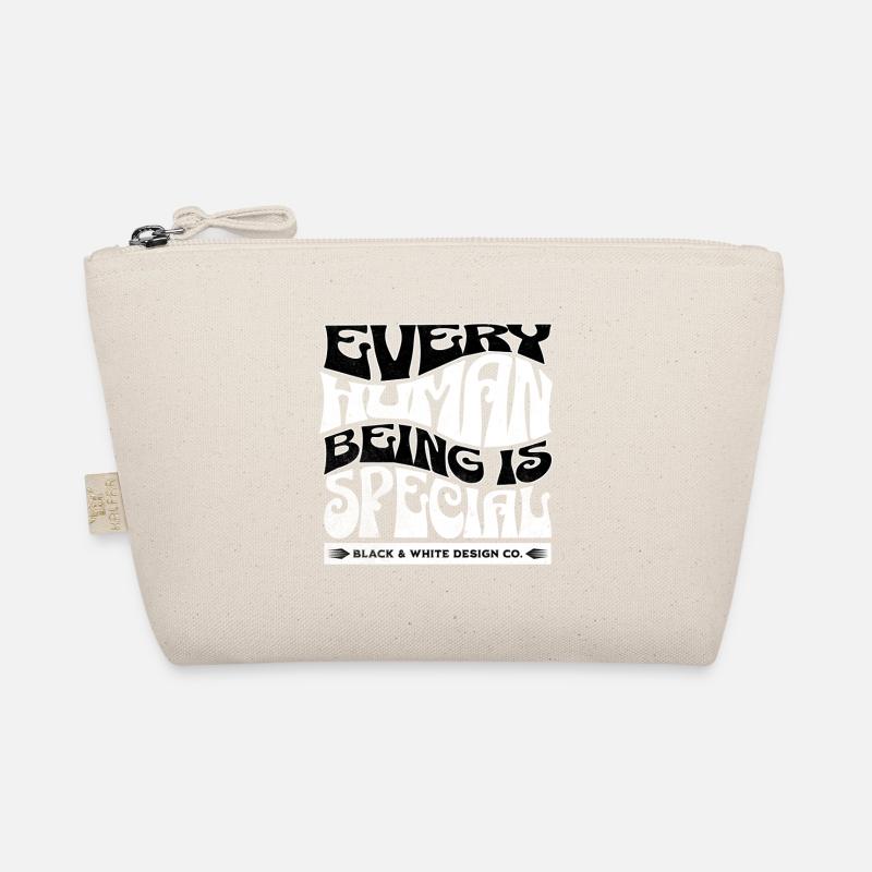 Every Human Being Is Special – Black & White Bio-Täschchen