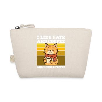 I like cats and coffee and maybe three people - Organic Pouch - nature - Front