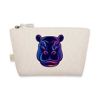Neon Hippo Kopf - Bio-Täschchen - Natur - Vorne