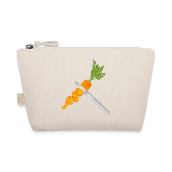 Sliced carrot with knife – kitchen motif - Organic Pouch - nature - Front