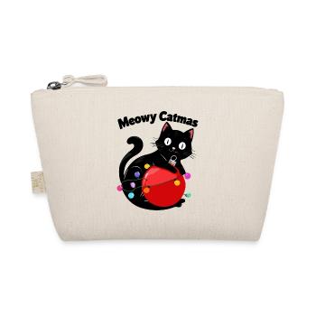 Meowy Catmas - Katze mit Weihnachtskugel - Bio-Täschchen - Natur - Vorne