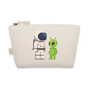 Pixel Astronaut meets Alien - Organic Pouch - nature - Front