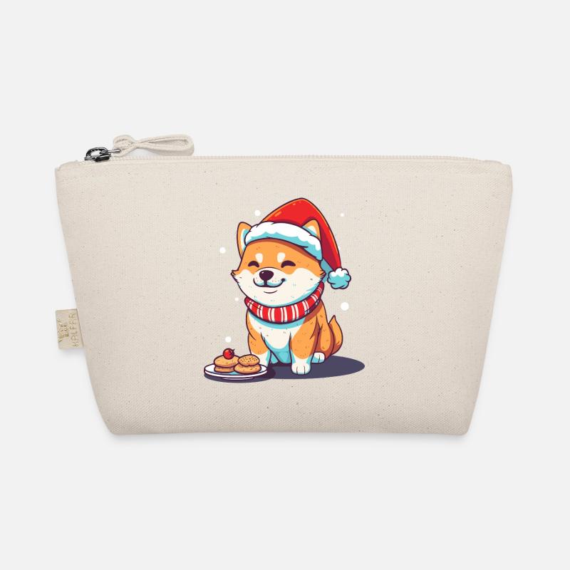 Weihnachts Shiba mit Santa Hut Bio-Täschchen