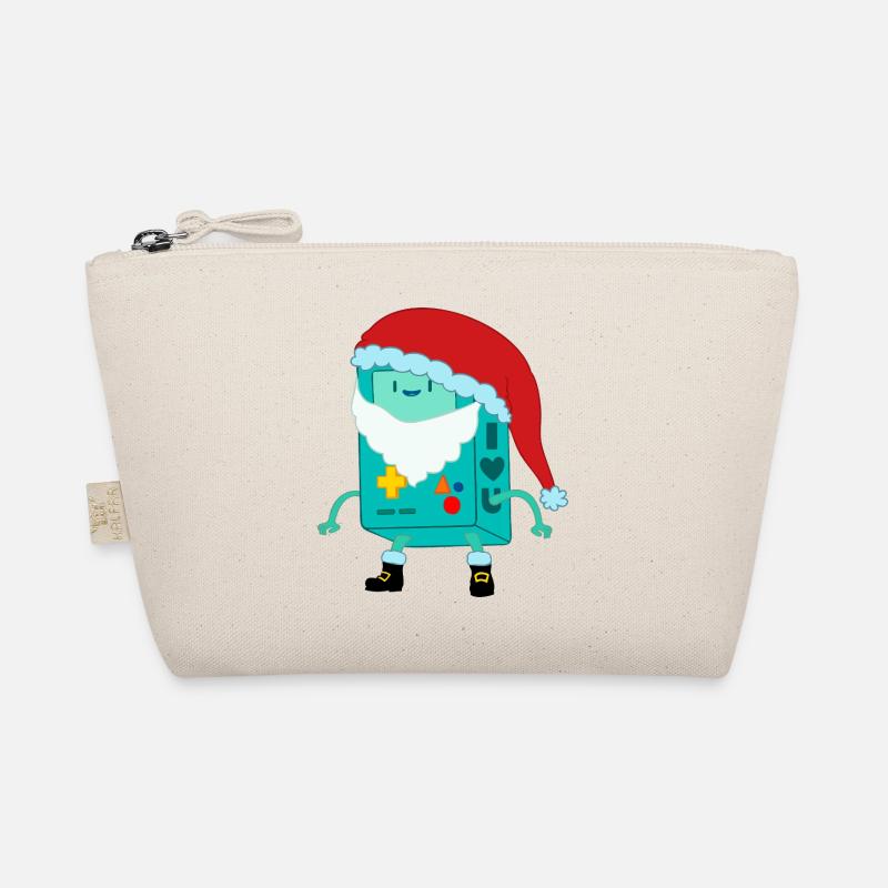 Retro Spielkonsole mit Santa Claus Weihnachtsmütze - Bio-Täschchen - Natur