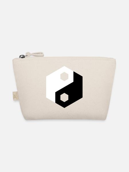 Hex Cutout Yin Yang - Organic Pouch - nature - Front
