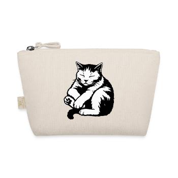 Sleeping Cat Silhouette - Organic Pouch - nature - Front