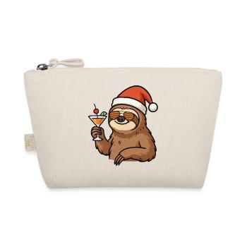 Entspanntes Faultier im Santa-Look - Bio-Täschchen - Natur - Vorne