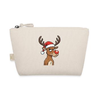 Bad Mood Reindeer Christmas Motif Rudolph - Organic Pouch - nature - Front