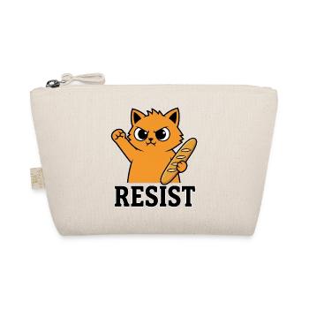 Resist Katze mit Baguette Lustiger Protest - Bio-Täschchen - Natur - Vorne