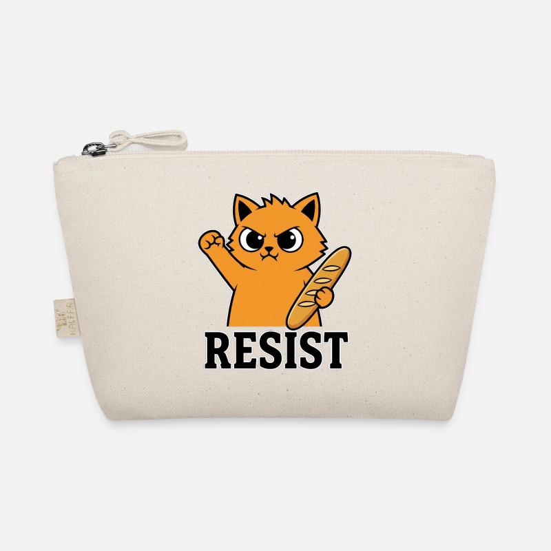Resist Katze mit Baguette Lustiger Protest Bio-Täschchen