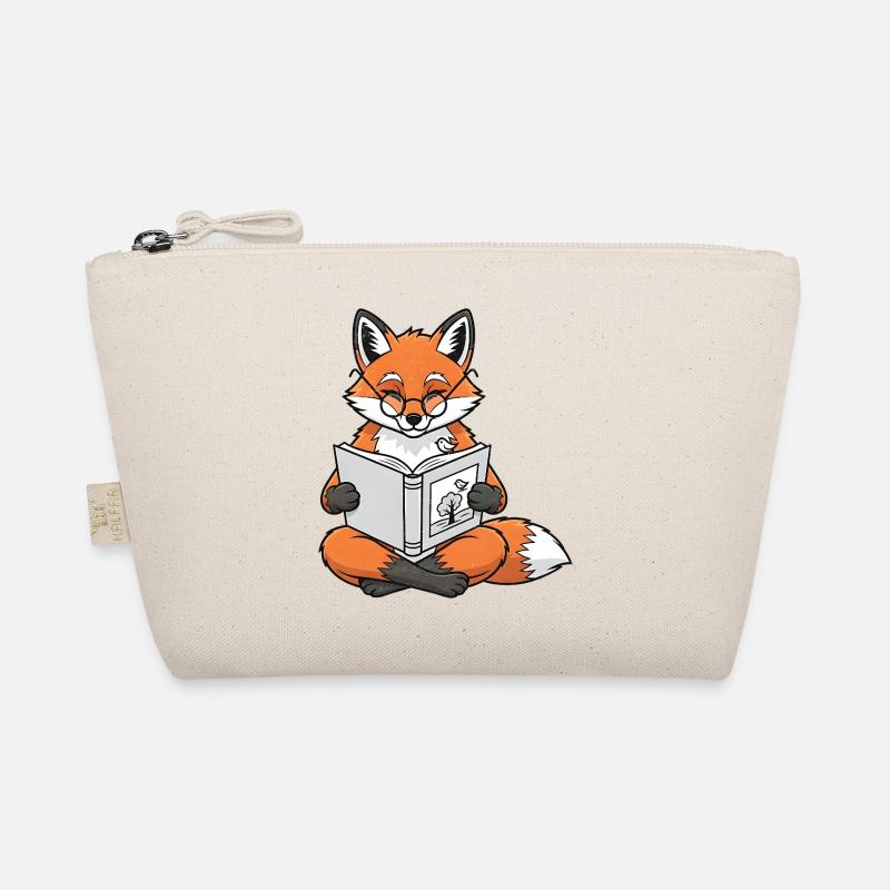 Lesender Fuchs Buchmotiv Bio-Täschchen