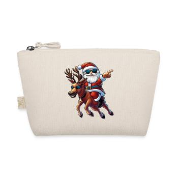 cooler Weihnachtsmann und Rentier :) - Bio-Täschchen - Natur - Vorne