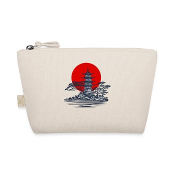 Pagode Silhouette mit roter Sonne Szene - Bio-Täschchen - Natur - Vorne