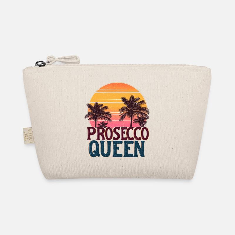 Prosecco Queen Vintage Sunset Beach Organic Pouch