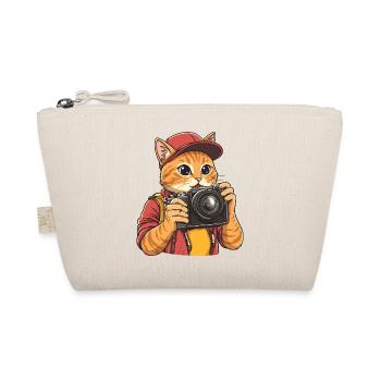 Funny Cool Cat Photographer with Camera - Organic Pouch - nature - Front