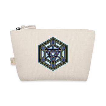 Heilige Geometrie Hexagon Mandala Goa Psytrance Om - Bio-Täschchen - Natur - Vorne