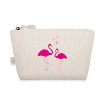 Flamingos Liebe Duo - Bio-Täschchen - Natur - Vorne