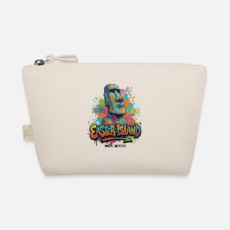 Moai – Hüter der Osterinsel - Vibrant Graffiti  Bio-Täschchen