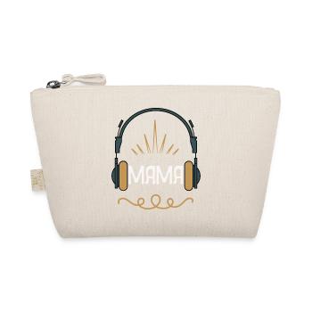 Mom & Music – Retro Headphone Design for Music - Organic Pouch - nature - Front