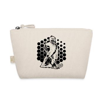 Vintage Floorball Design für Unihockey - Bio-Täschchen - Natur - Vorne
