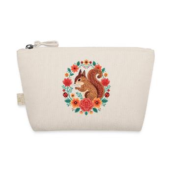Squirrel in the Flower Circle - Organic Pouch - nature - Front