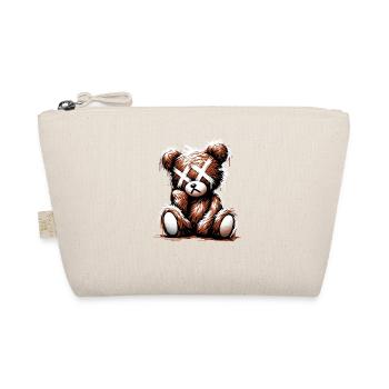 Broken Sad Teddy Graffiti Art - Organic Pouch - nature - Front