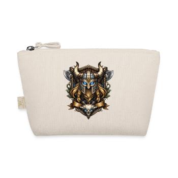 Viking Helmet with Skull Emblem - Organic Pouch - nature - Front