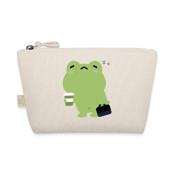 Müder Frosch mit Kaffee und Aktenkoffer - Bio-Täschchen - Natur - Vorne