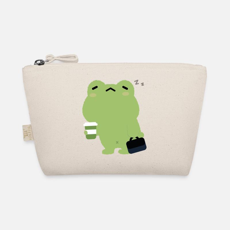Tired Frog with Coffee and Briefcase Organic Pouch
