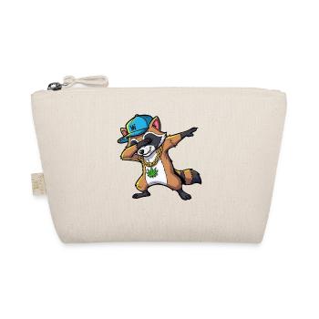 Dabbing Waschbär mit Hanfblatt - Bio-Täschchen - Natur - Vorne