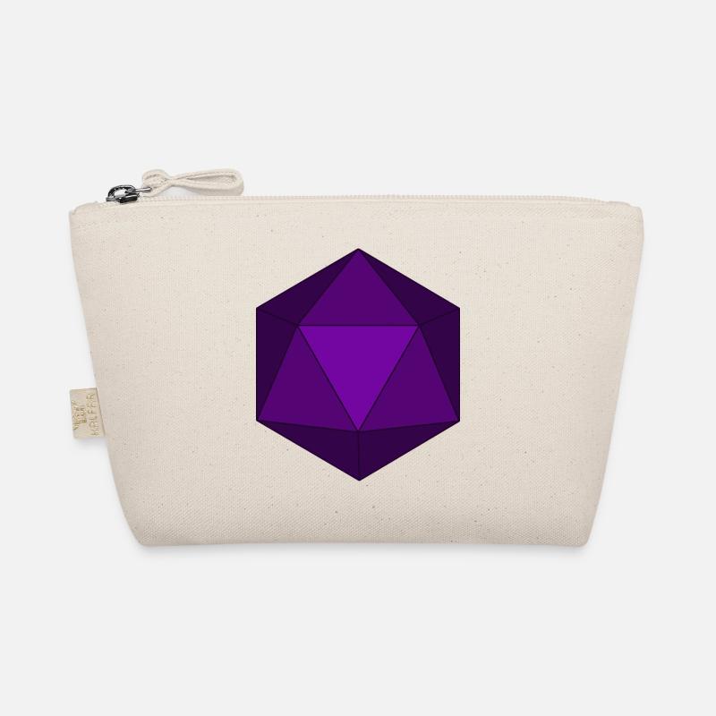  Purple Polyhedral D20 Dice Organic Pouch