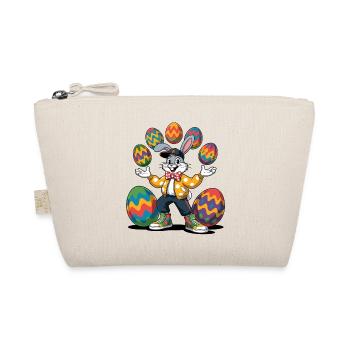 Colorful Easter bunny with colored eggs - Organic Pouch - nature - Front