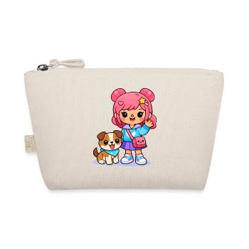 Cute Toka girl - Aesthetic Gamer Girl and Pup - Organic Pouch - nature - Front