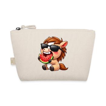 Cool Horse with Melon Summer Sun Riding - Organic Pouch - nature - Front