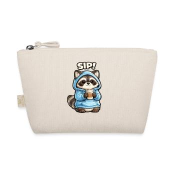 Raton laveur à capuche sirote son café - Trousse biologique - nature - Devant