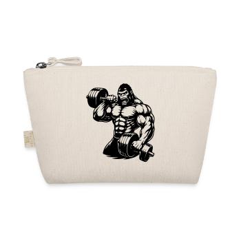 Muscular gorilla doing bodybuilding - Organic Pouch - nature - Front