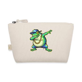 Green Street Frog with Gold Chain Dabbing - Organic Pouch - nature - Front