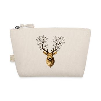 Deer Head with Tree Antlers – Mystical Forest Spirit - Organic Pouch - nature - Front