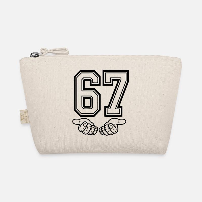 SIX SEVEN – 67 Nummer Meme im Retro Look - Bio-Täschchen - Natur