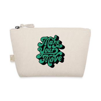 Make Your Move – Retro Script Motif - Organic Pouch - nature - Front