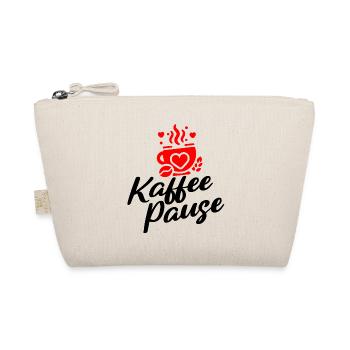 Kaffee Pause - Kaffeebecher mit Herzmotiv - Bio-Täschchen - Natur - Vorne