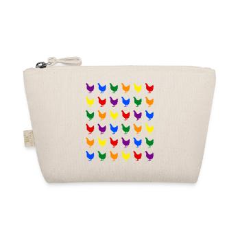 Regenbogen Hühner - Bio-Täschchen - Natur - Vorne